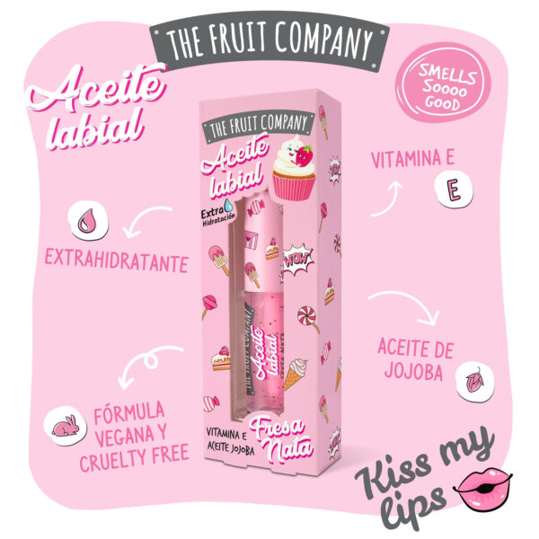ACEITE LABIAL FRESA Y NATA THE FRUIT COMPANY